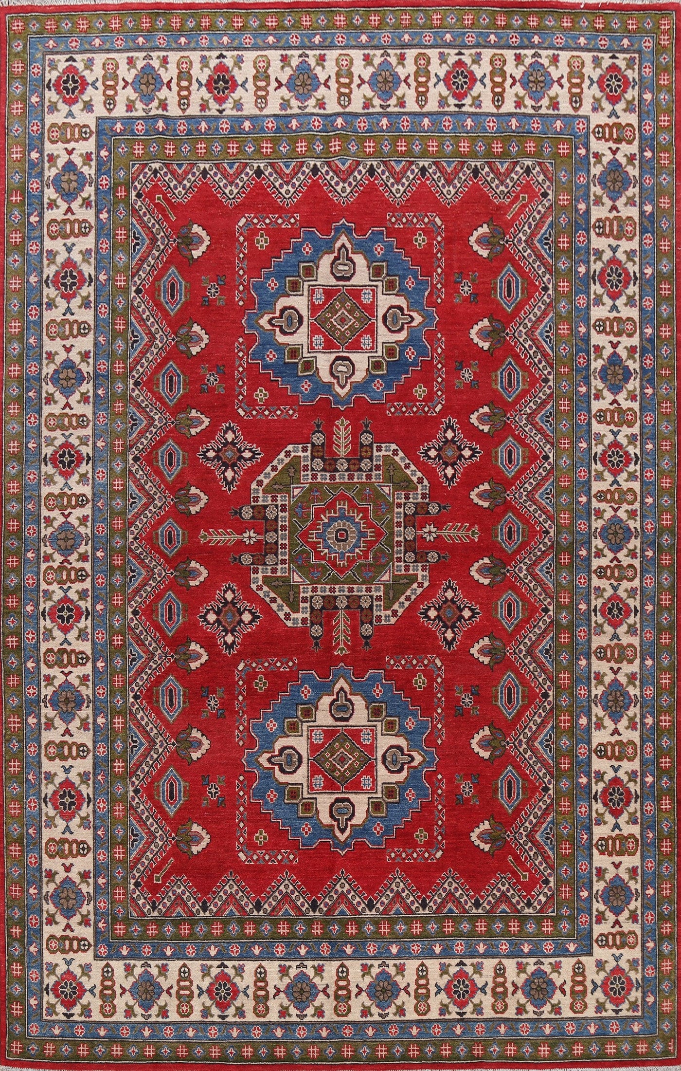 Geometric Kazak Oriental Area Rug 8x10