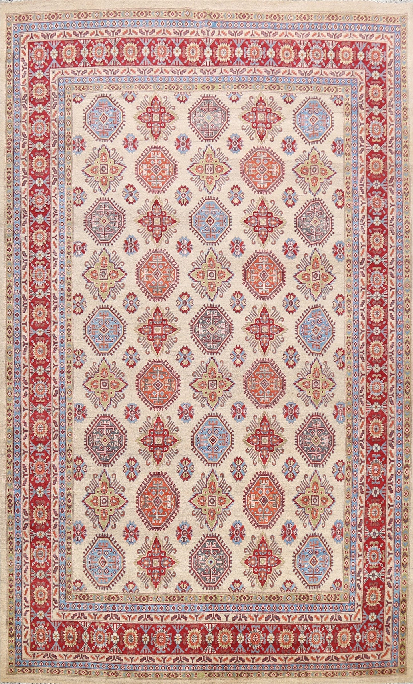 Geometric Kazak Oriental Area Rug 9x13