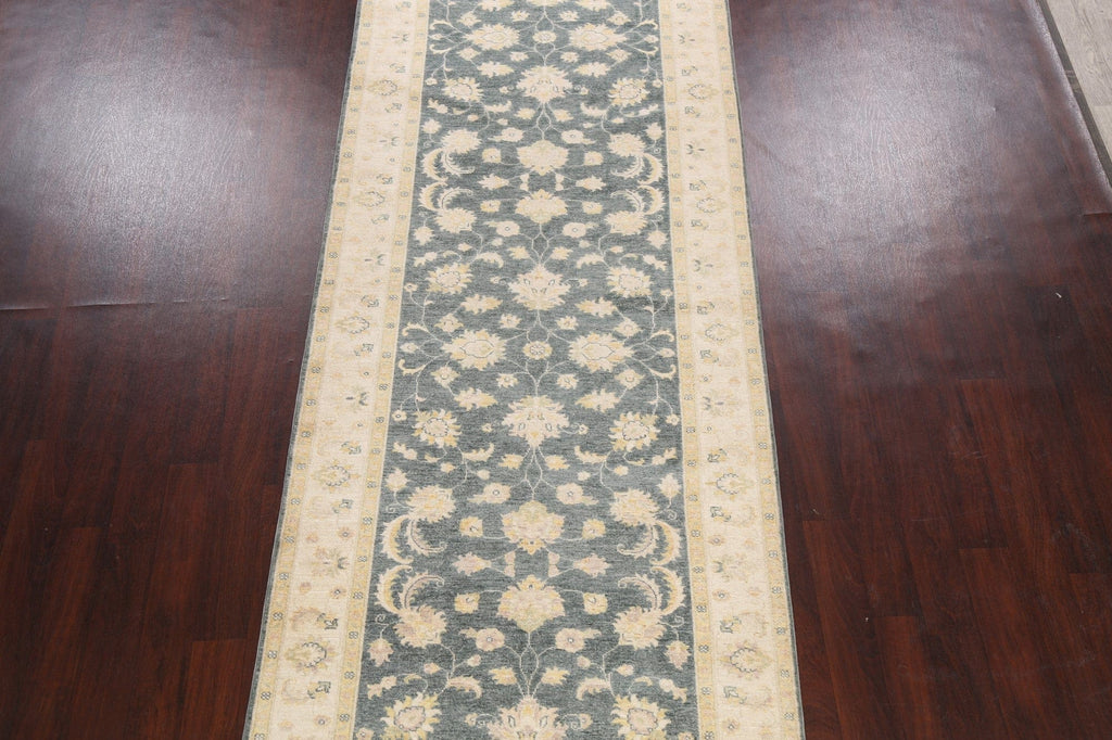 100% Vegetable Dye Peshawar Chobi Oriental Runner Rug 4x18