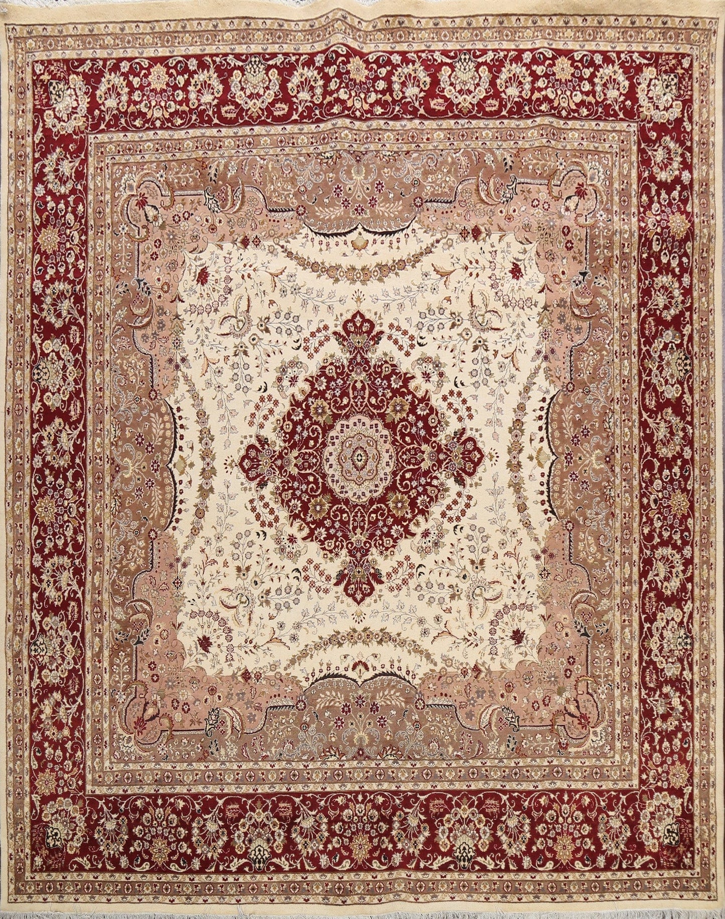 100% Vegetable Dye Royal Tabriz Oriental Area Rug 10x11