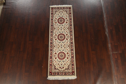 Vegetable Dye Floral Royal Tabriz Oriental Runner Rug 3x8