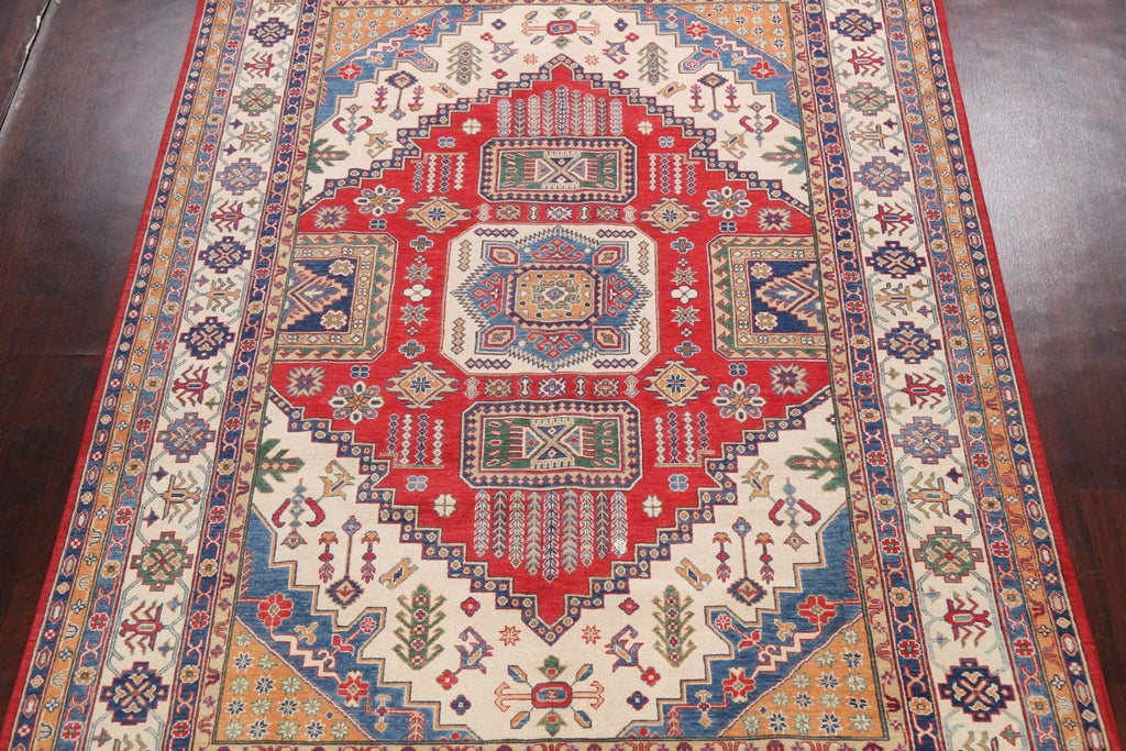 Vegetable Dye Geometric Kazak Oriental Area Rug 8x11