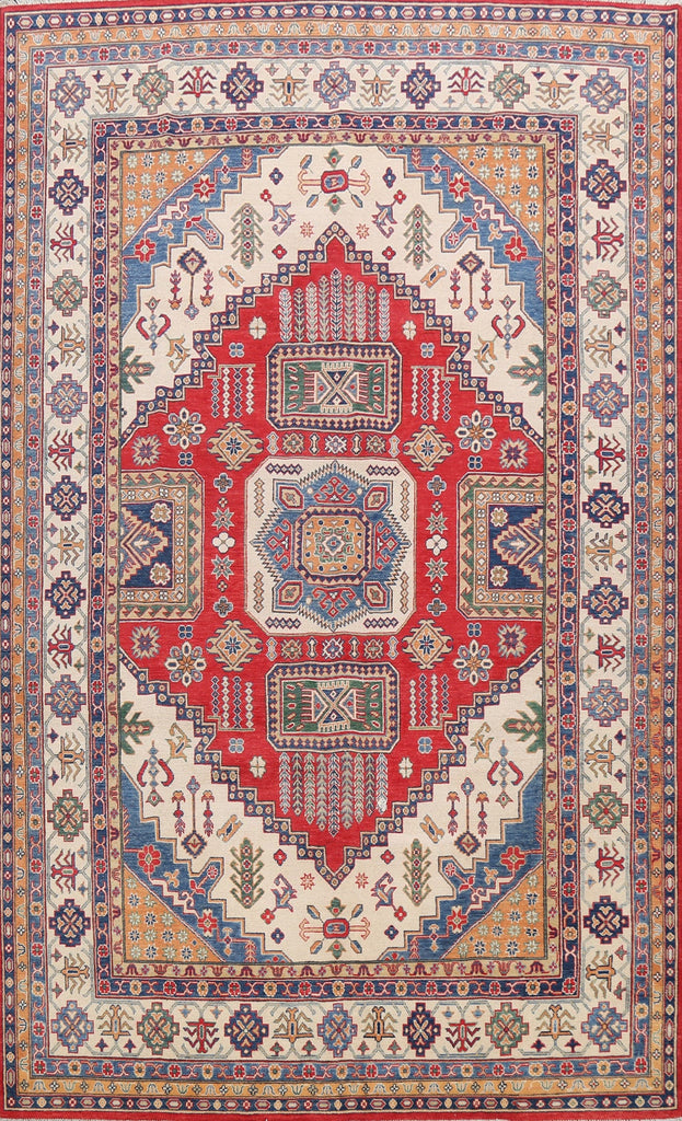 Vegetable Dye Geometric Kazak Oriental Area Rug 8x11