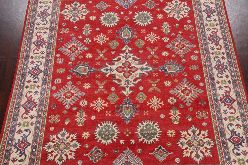 Vegetable Dye Geometric Kazak Oriental Area Rug 8x10