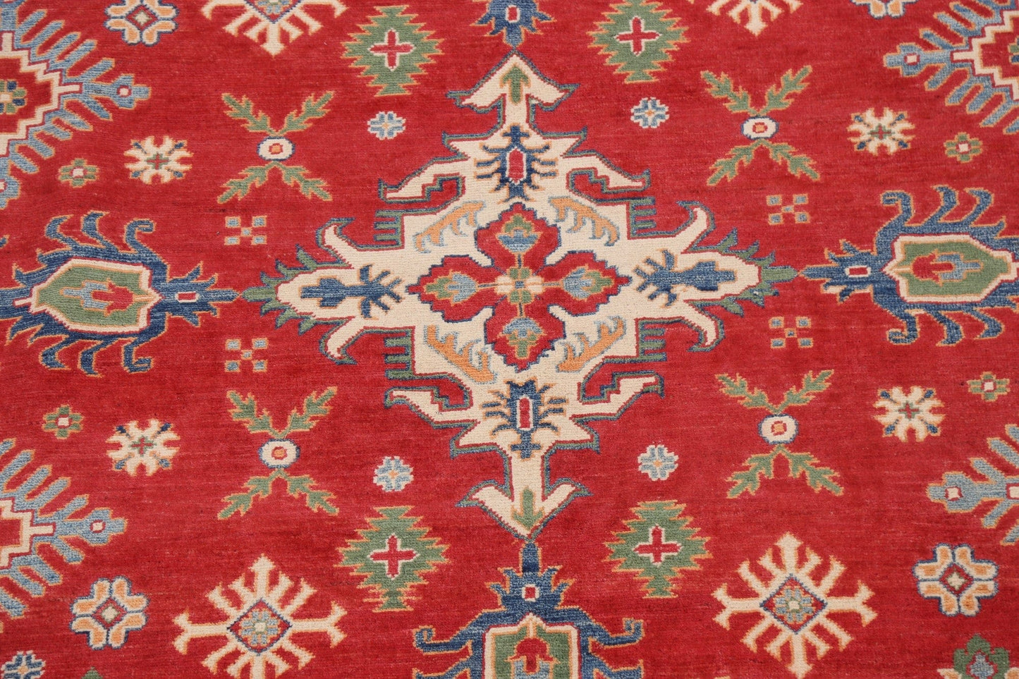 Vegetable Dye Geometric Kazak Oriental Area Rug 8x10