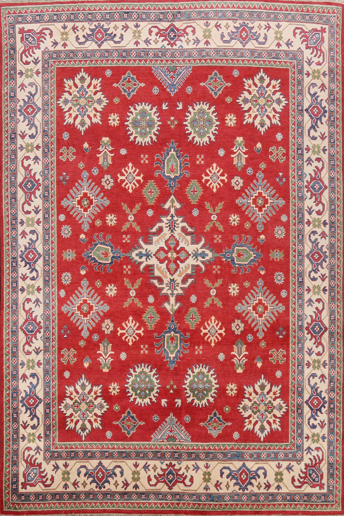 Vegetable Dye Geometric Kazak Oriental Area Rug 8x10