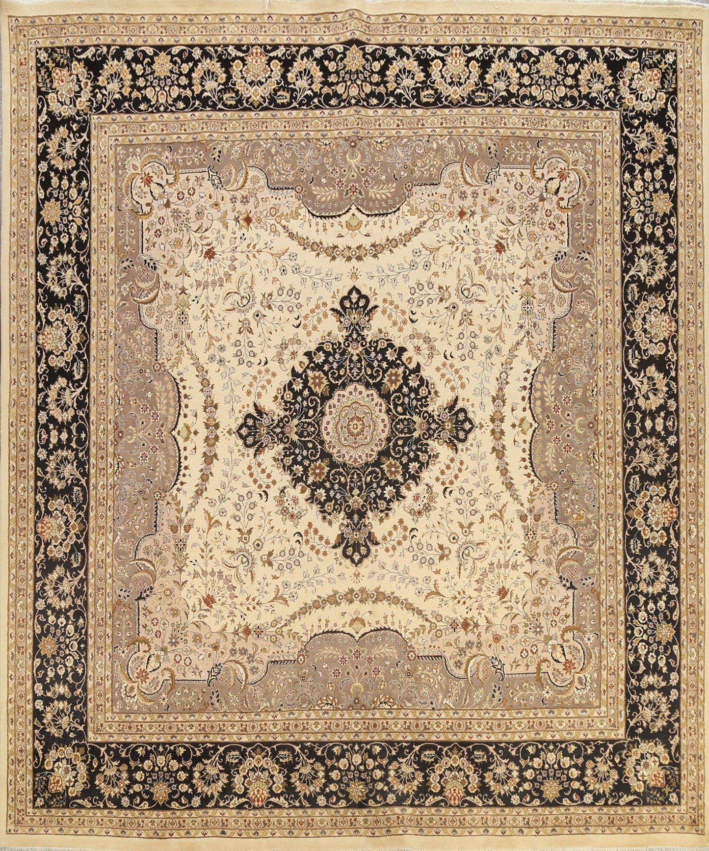 Square Vegetable Dye Royal Tabriz Oriental Area Rug 10x10