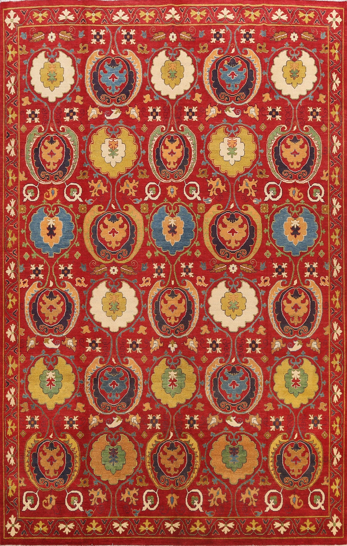 All-Over Floral Kazak Oriental Area Rug 9x12