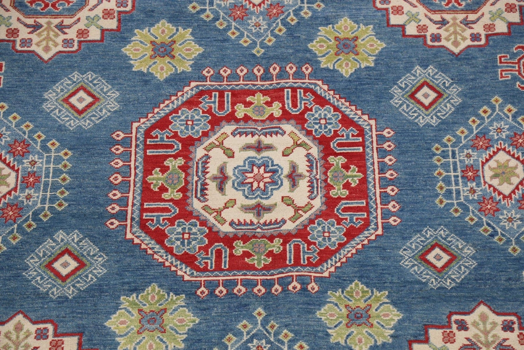 Blue Geometric Kazak Oriental Area Rug 8x10