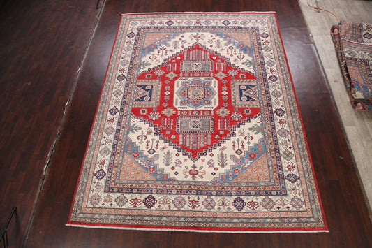 Vegetable Dye Geometric Kazak Oriental Area Rug 9x12