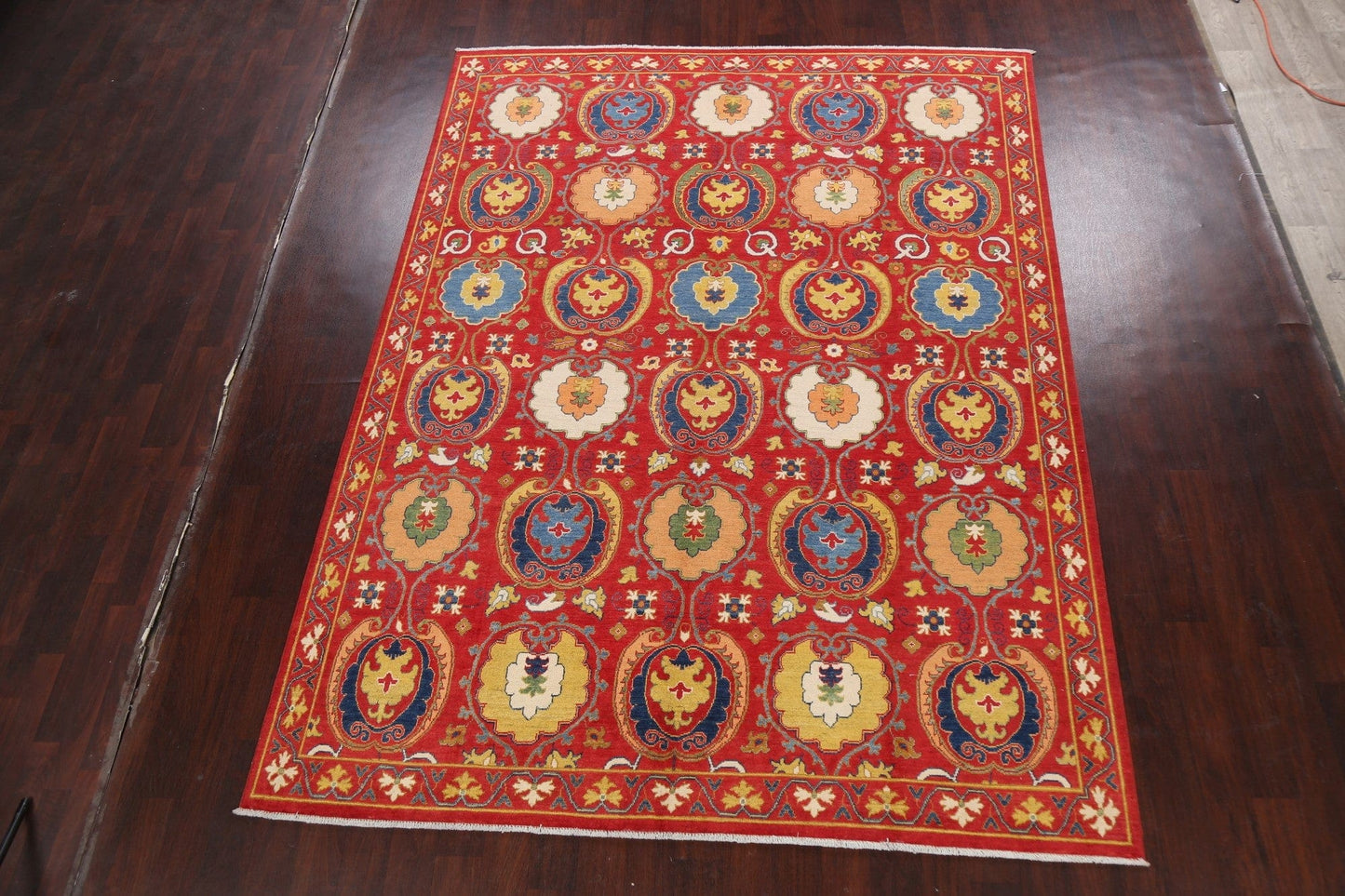 Vegetable Dye Floral Kazak Oriental Area Rug 8x11