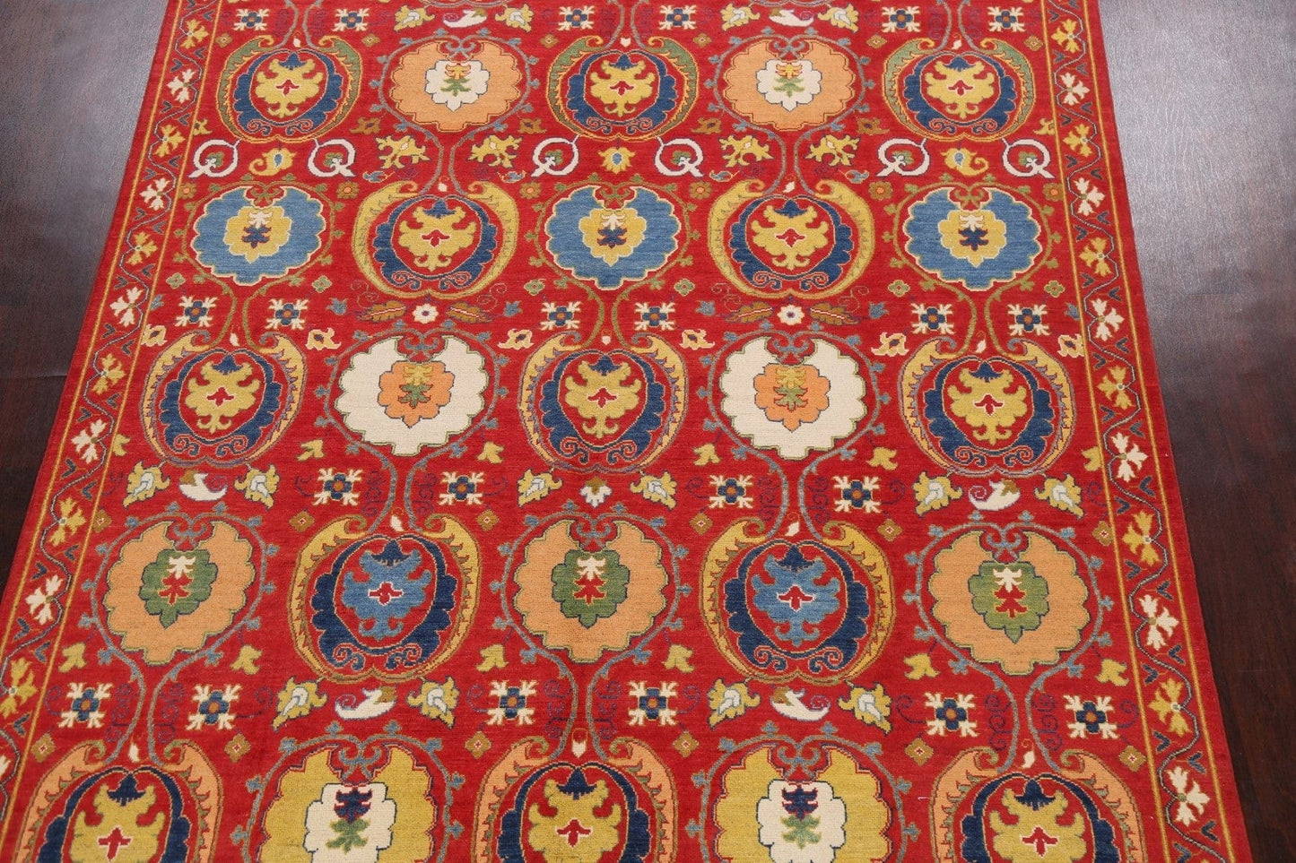 Vegetable Dye Floral Kazak Oriental Area Rug 8x11