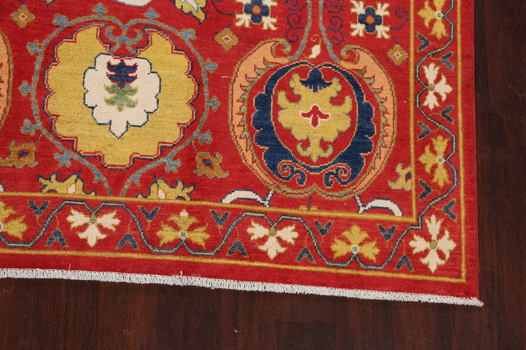 Vegetable Dye Floral Kazak Oriental Area Rug 8x11