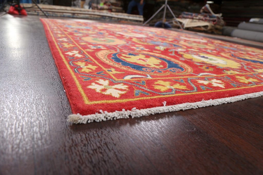 Vegetable Dye Floral Kazak Oriental Area Rug 8x11