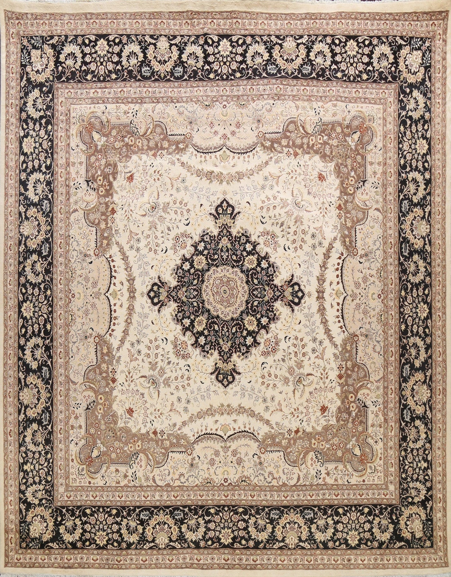 Vegetable Dye Square Royal Tabriz Oriental Area Rug 10x10