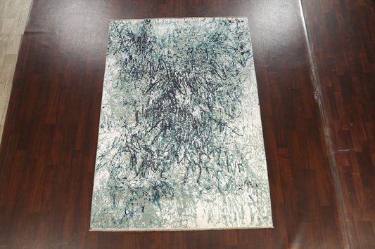 Vegetable Dye Contemporary Abstract Oriental Area Rug 6x9
