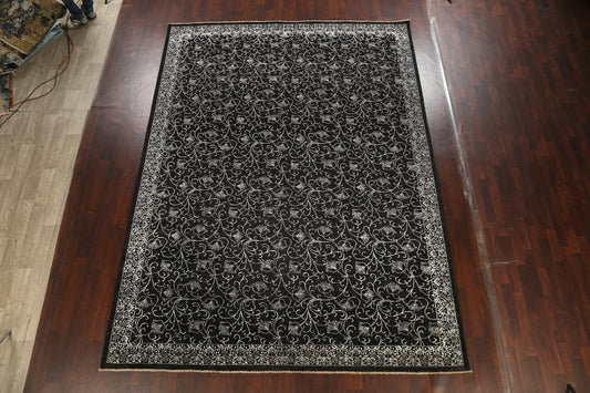 Vegetable Dye Black/ Silver Versace Oriental Area Rug 9x12