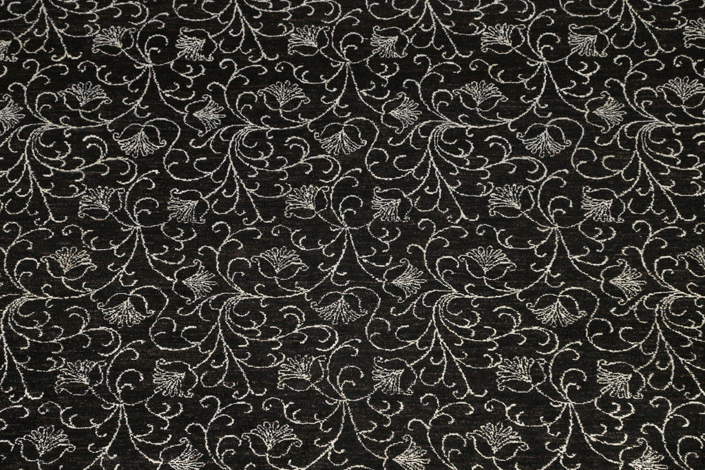 Vegetable Dye Black/ Silver Versace Oriental Area Rug 9x12