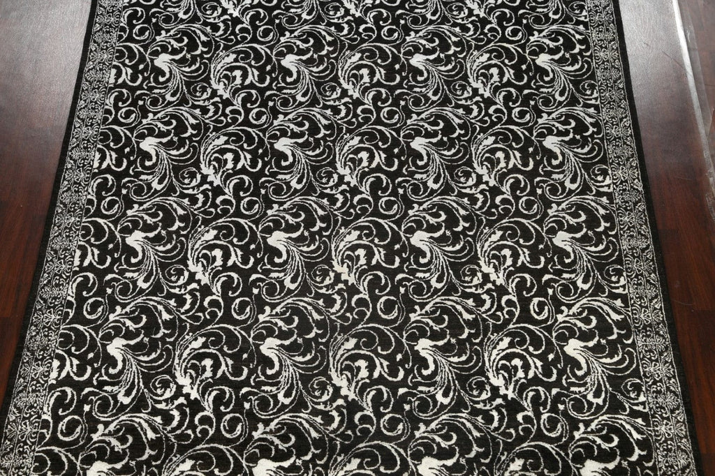 Vegetable Dye Black/ Silver Versace Oriental Area Rug 9x12