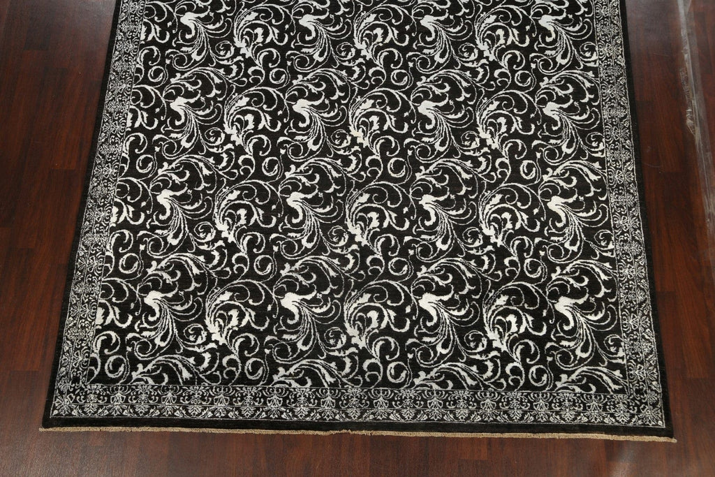 Vegetable Dye Black/ Silver Versace Oriental Area Rug 9x12