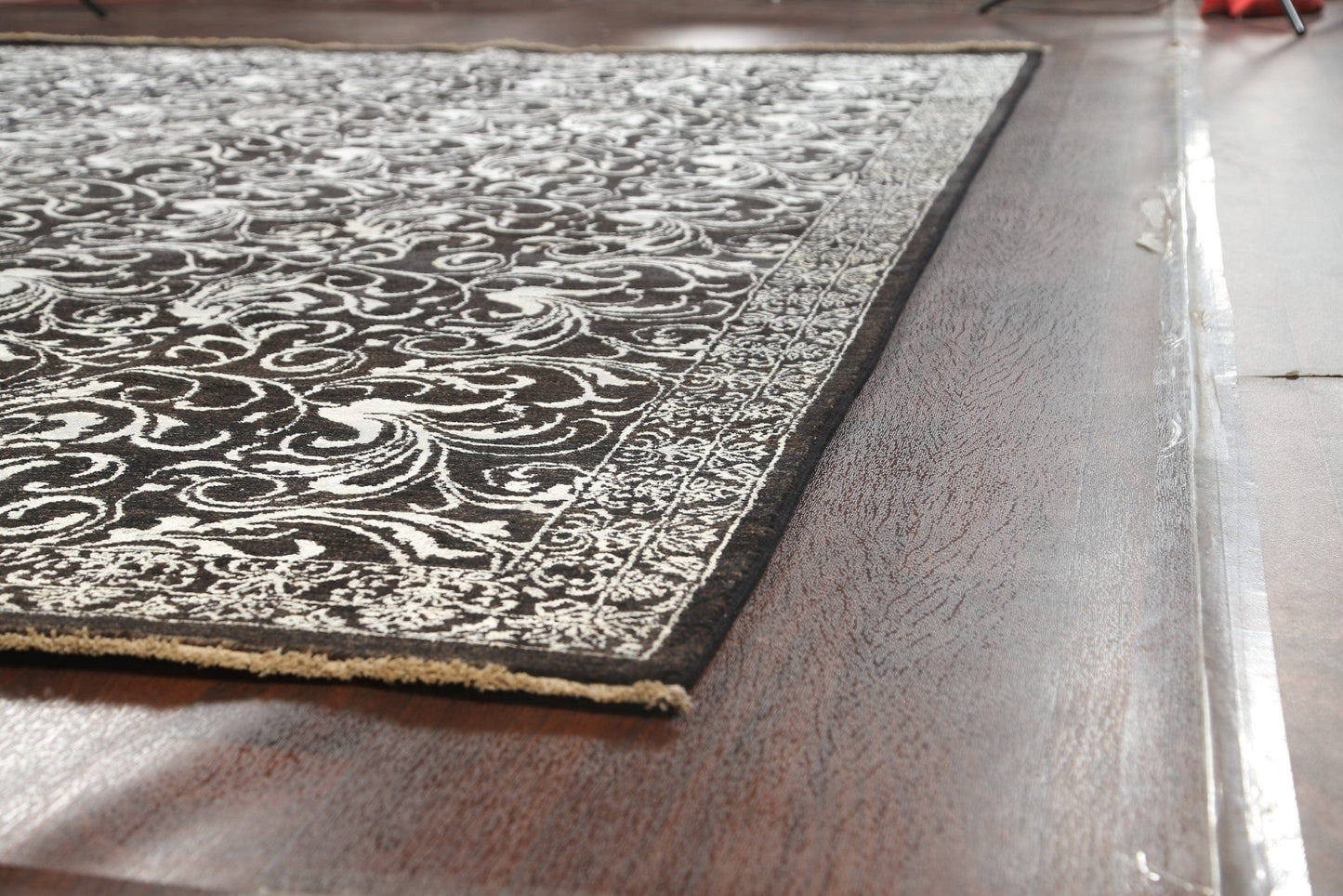 Vegetable Dye Black/ Silver Versace Oriental Area Rug 9x12