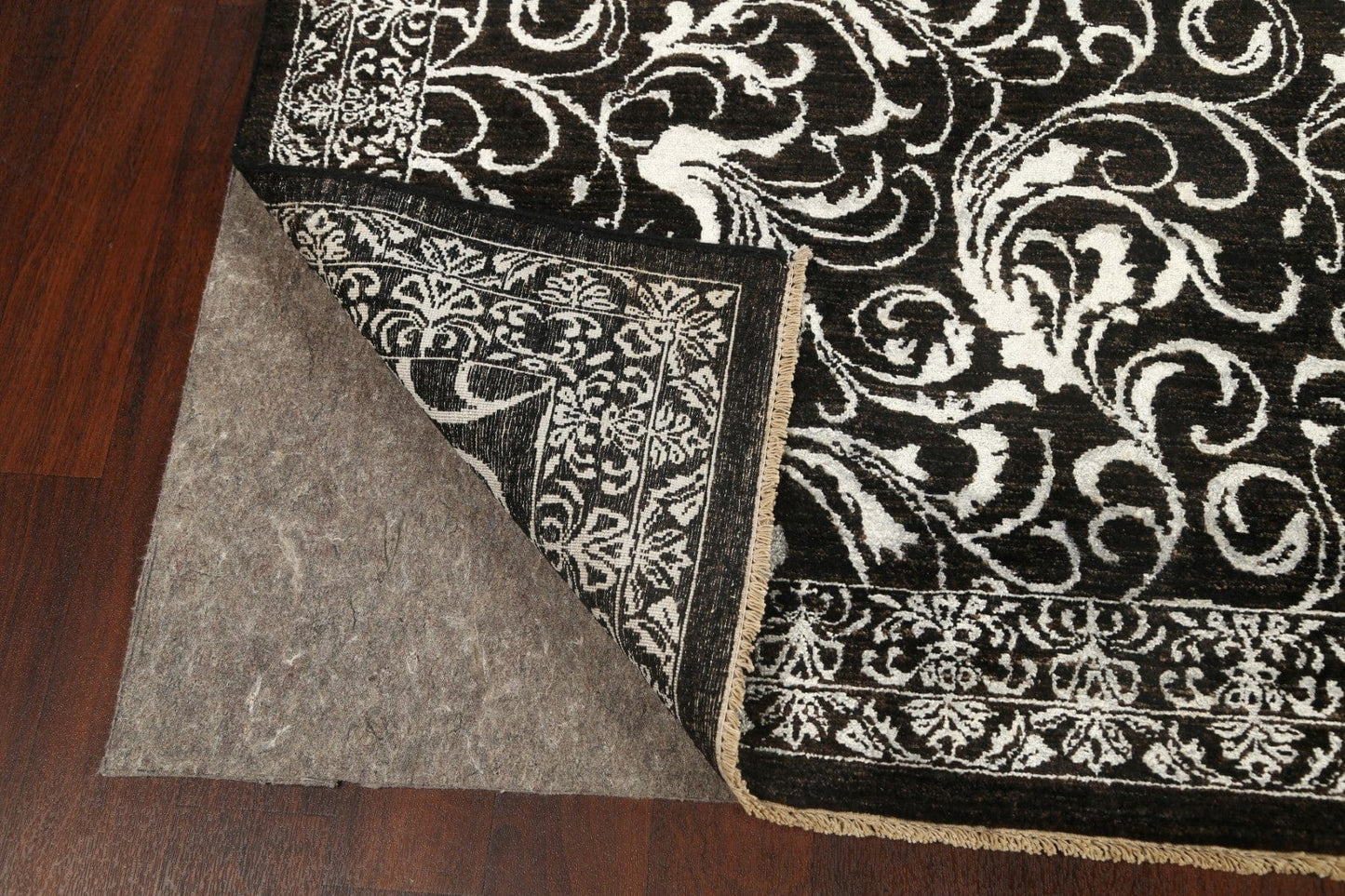 Vegetable Dye Black/ Silver Versace Oriental Area Rug 9x12