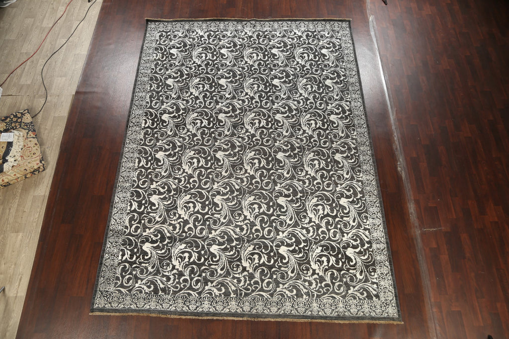 100% Vegetable Dye Floral Versace Oriental Area Rug 9x12