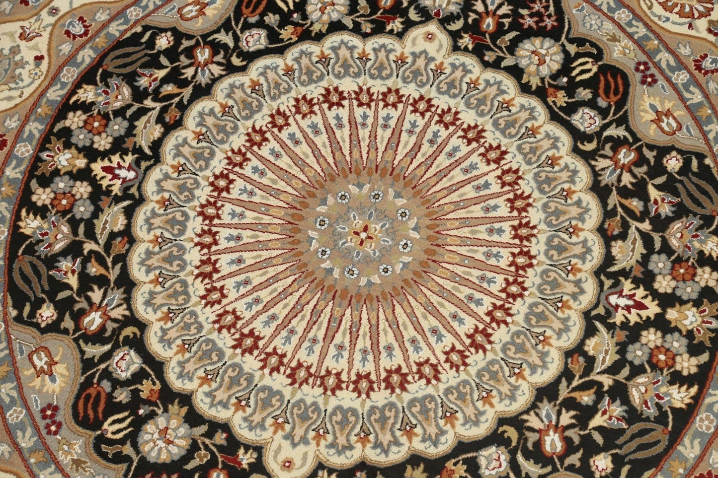 100% Vegetable Dye Round Isfahan Oriental Area Rug 9x9