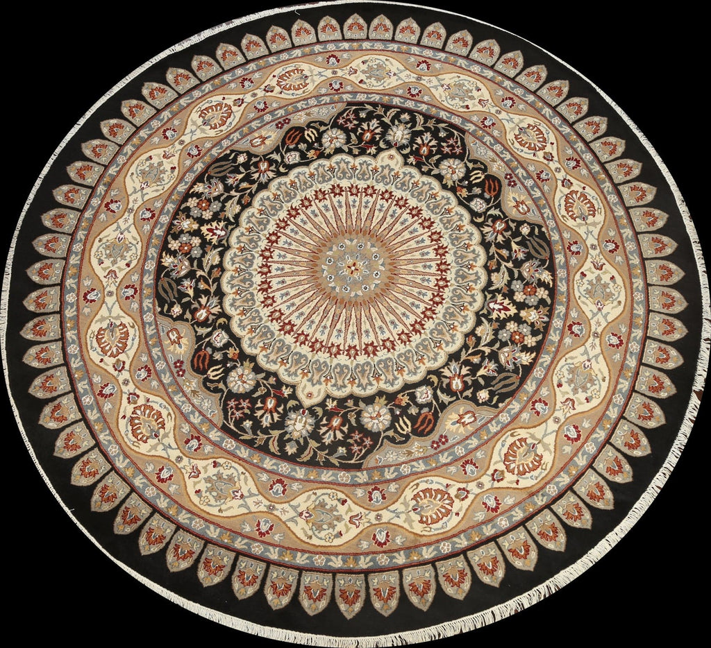 100% Vegetable Dye Round Isfahan Oriental Area Rug 9x9