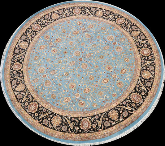 100% Vegetable Dye Round Royal Tabriz Oriental Area Rug 8x8