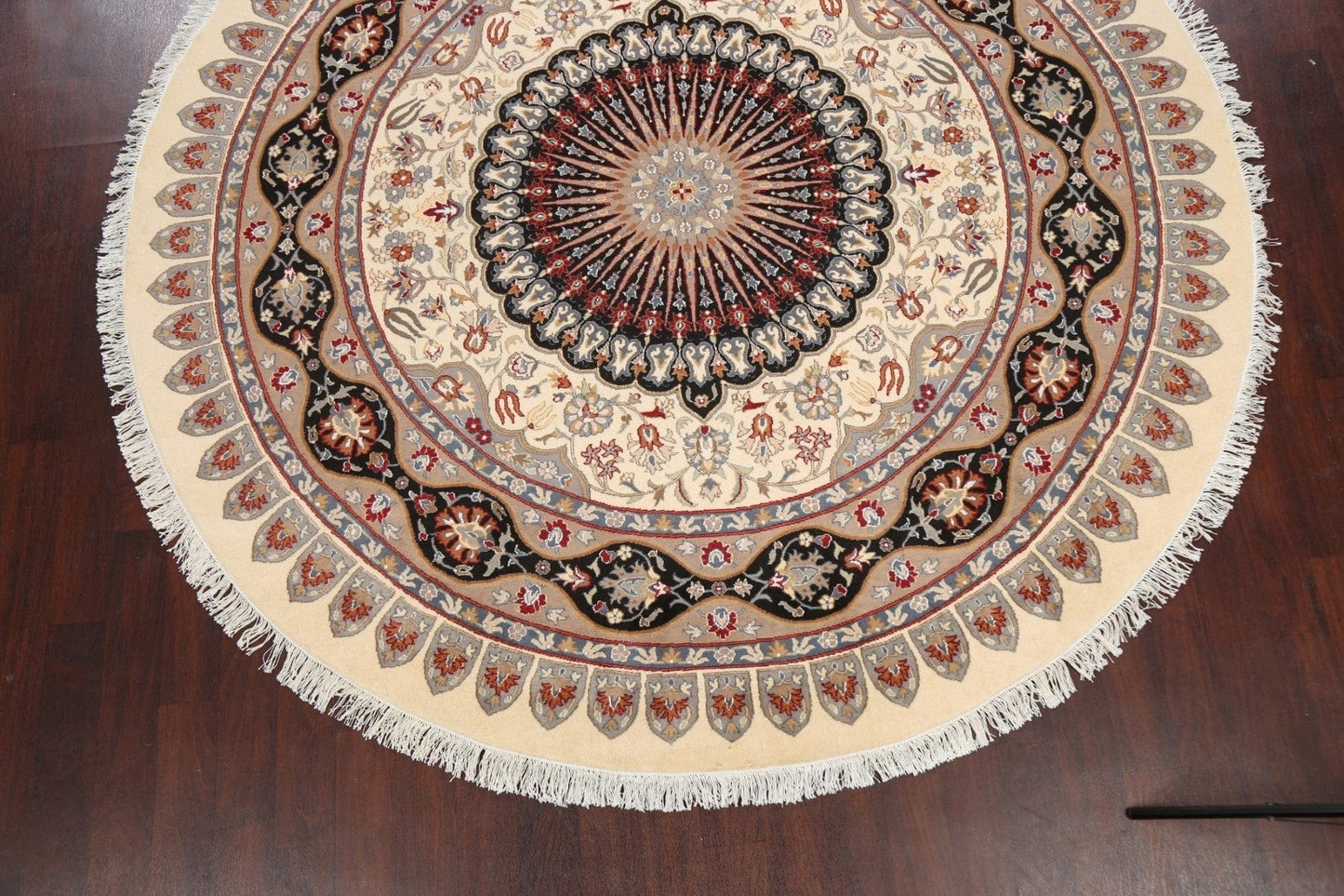 100% Vegetable Dye Round Isfahan Oriental Area Rug 9x9