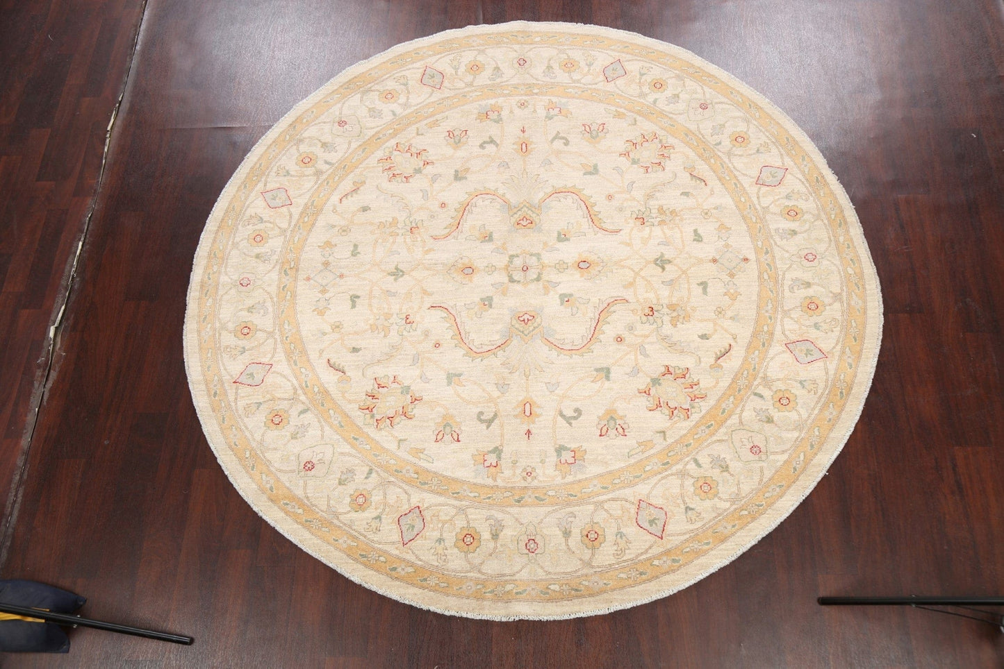 100% Vegetable Dye Round Peshawar Chobi Oriental Area Rug 8x8