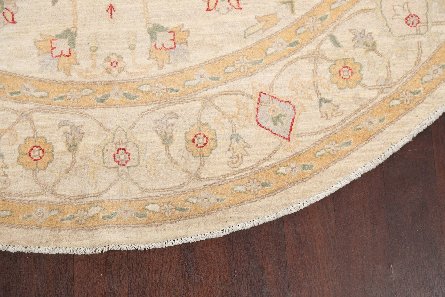 100% Vegetable Dye Round Peshawar Chobi Oriental Area Rug 8x8