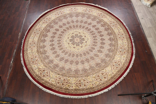 100% Vegetable Dye Round Qum Oriental Area Rug 10x10