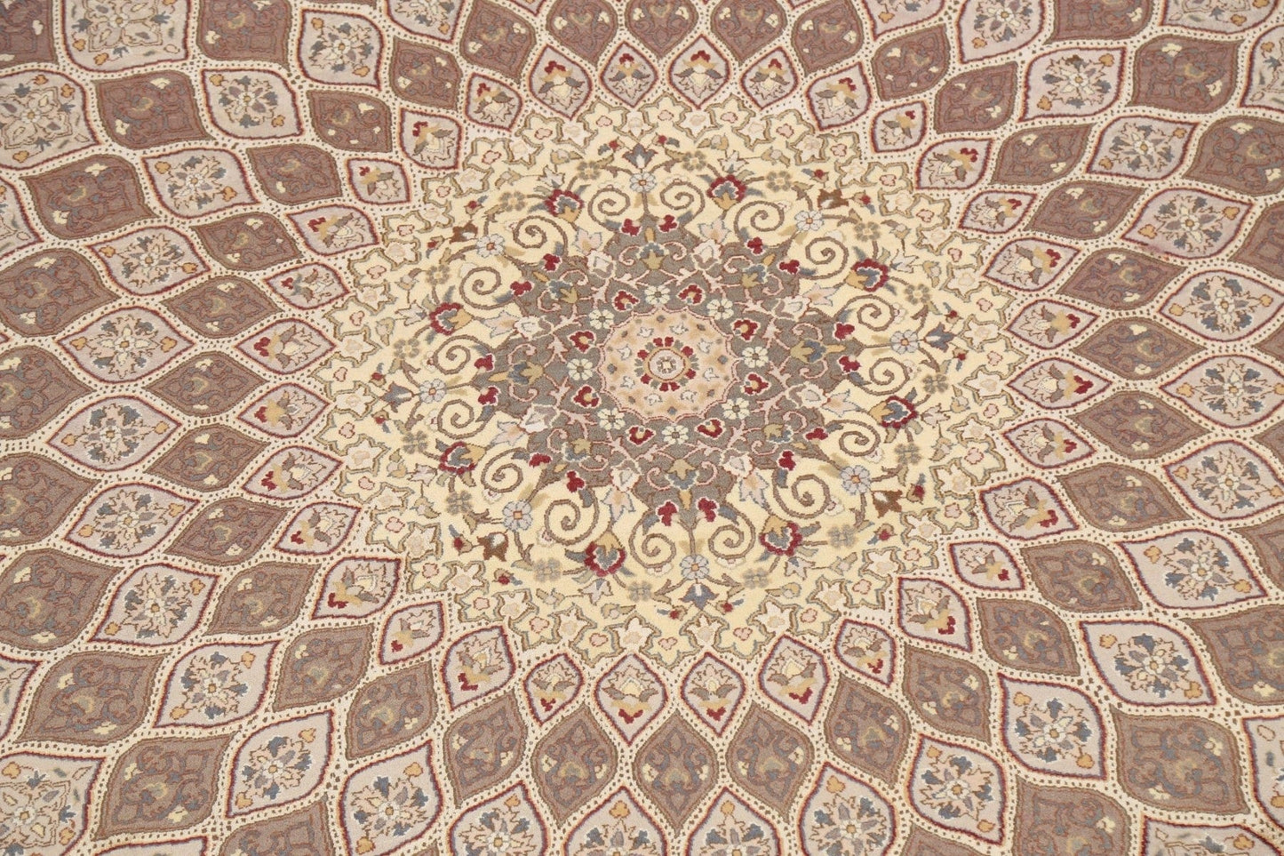 100% Vegetable Dye Round Qum Oriental Area Rug 10x10