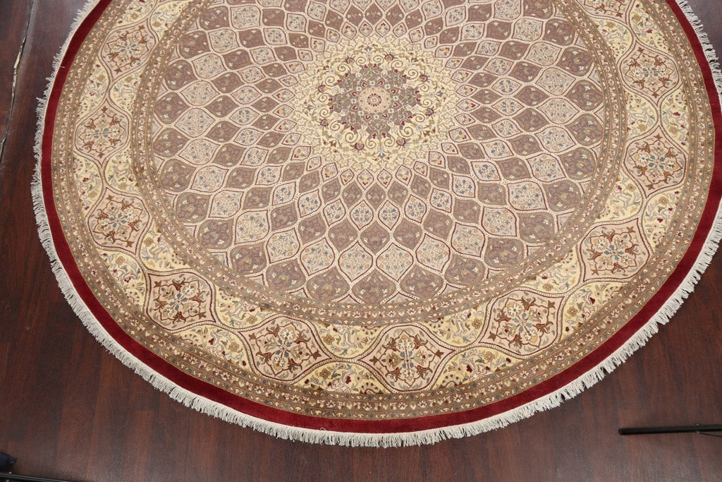 100% Vegetable Dye Round Qum Oriental Area Rug 10x10