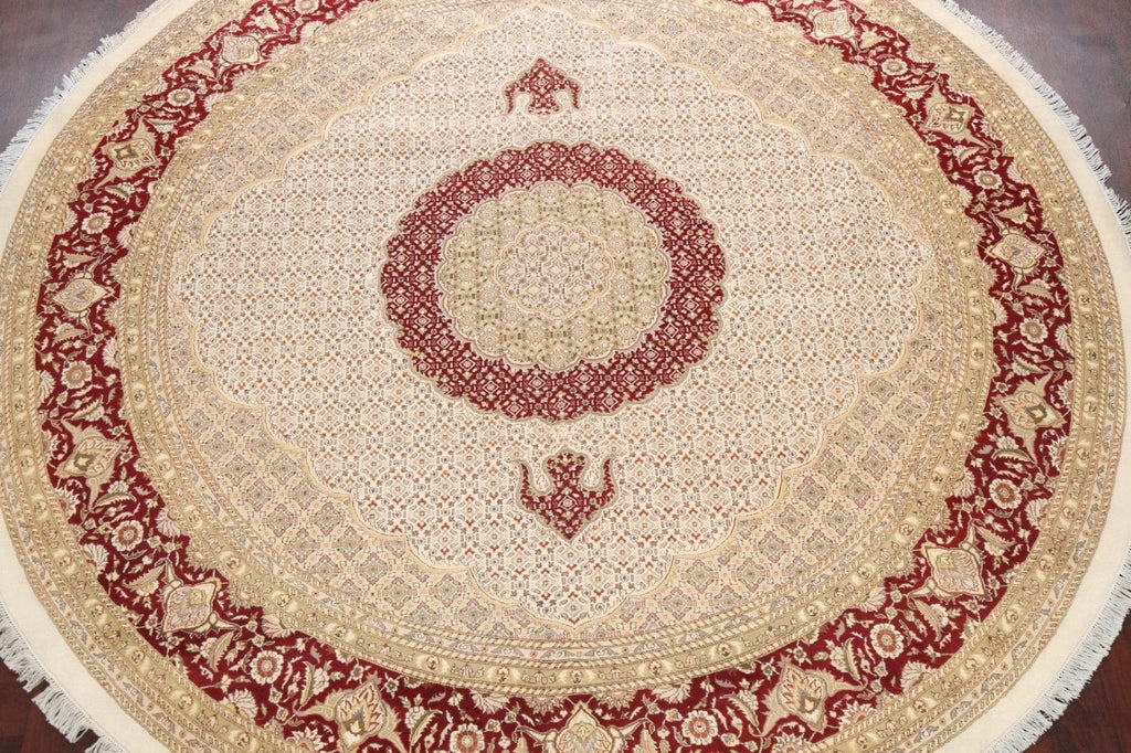 100% Vegetable Dye Round Tabriz Mahi Oriental Area Rug 10x10