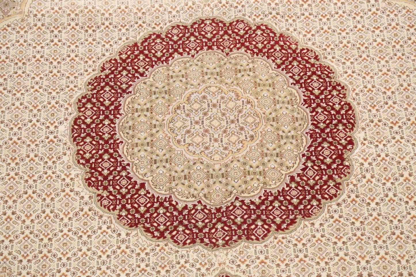 100% Vegetable Dye Round Tabriz Mahi Oriental Area Rug 10x10