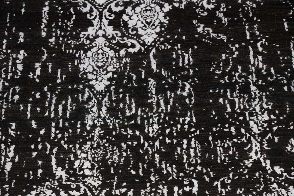 100% Vegetable Dye Black/ Silver Versace Oriental Area Rug 8x10