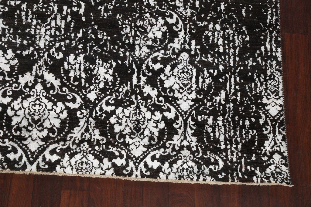 100% Vegetable Dye Black/ Silver Versace Oriental Area Rug 8x10