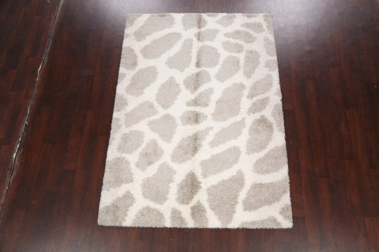 Contemporary Shaggy Oriental Area Rug 5x8