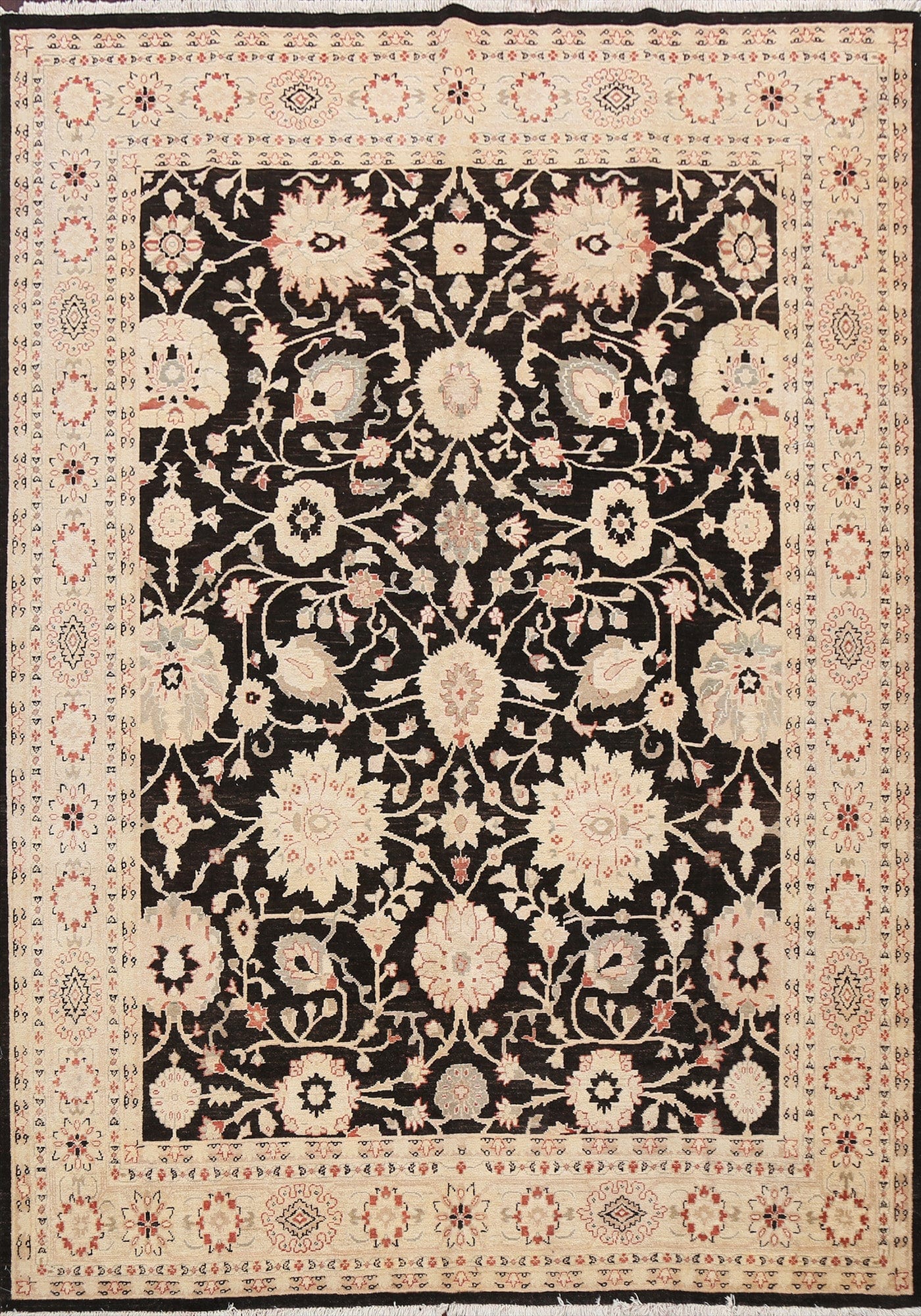 All-Over Floral Peshawar Chobi Oriental Area Rug 8x10