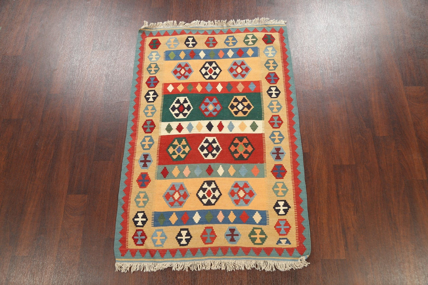 South-Western Tribal Kilim Shiraz Persian Area Rug 3x5