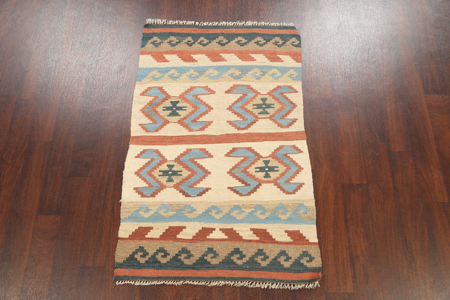 Vegetable Dye Tribal Kilim Shiraz Persian Area Rug 3x5