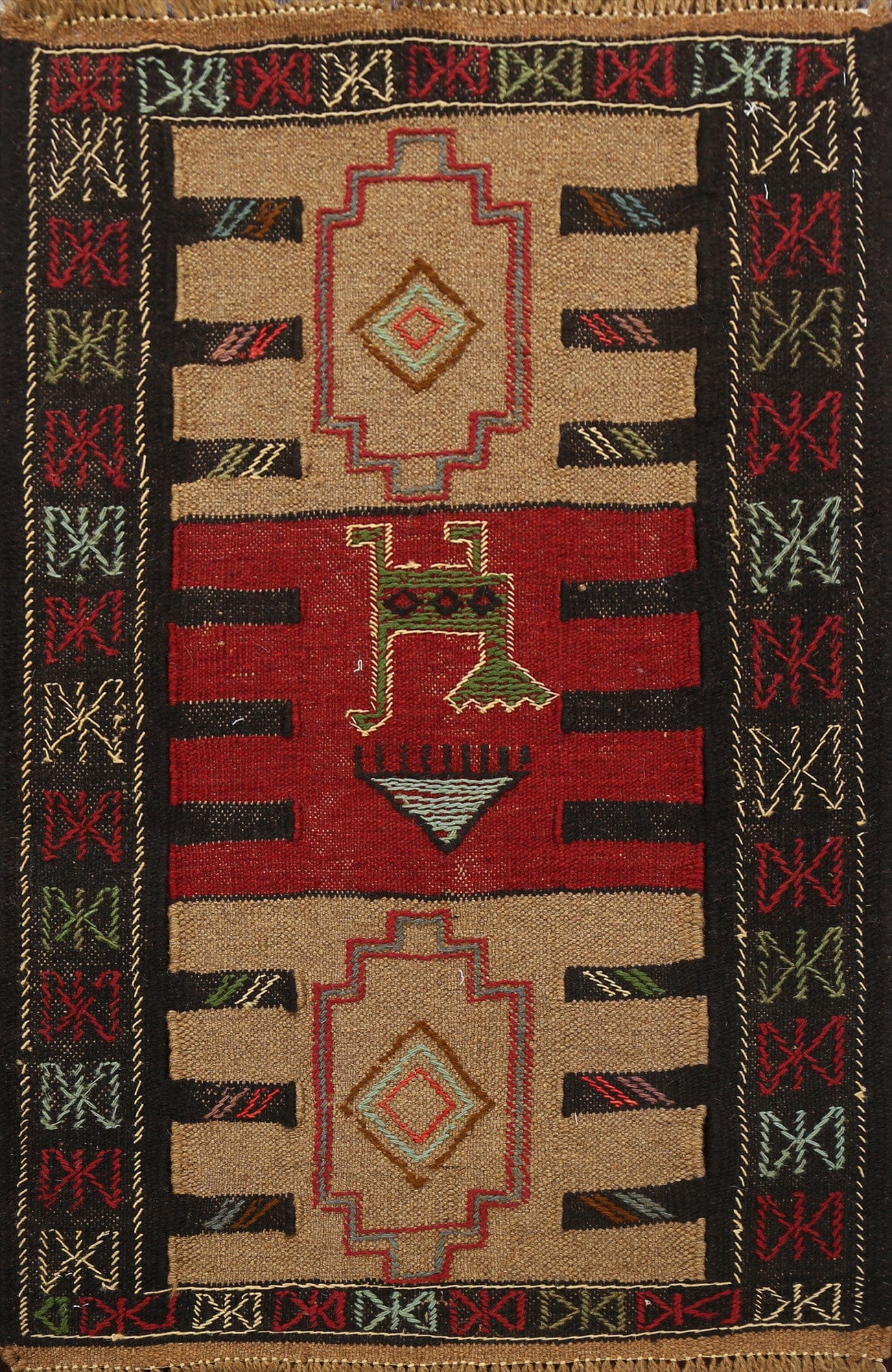 Tribal Geometric Kilim Shiraz Persian Area Rug 2x3