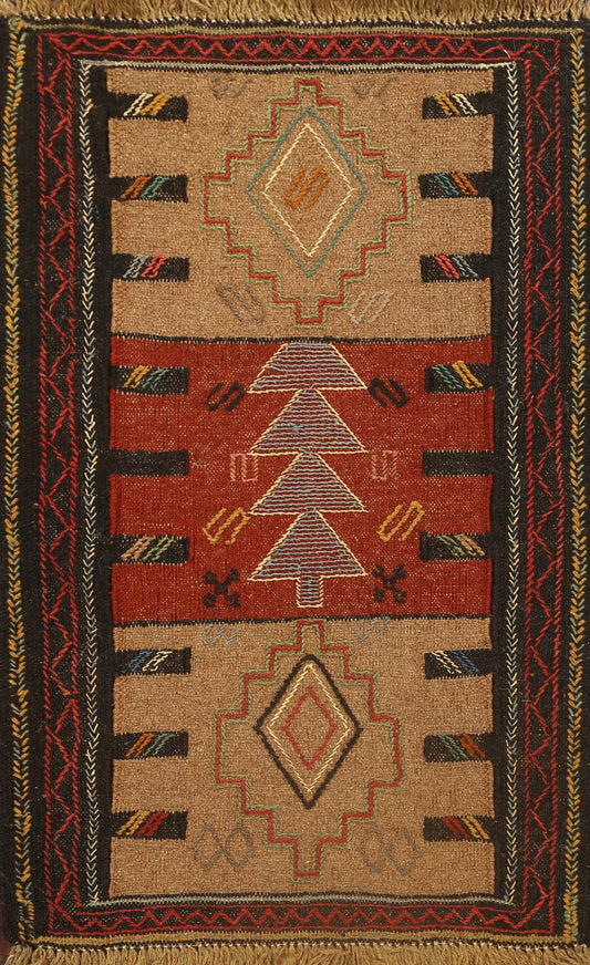 Tribal Geometric Kilim Shiraz Persian Area Rug 2x3