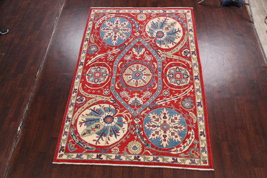 100% Vegetable Dye Kazak Oriental Area Rug 7x10