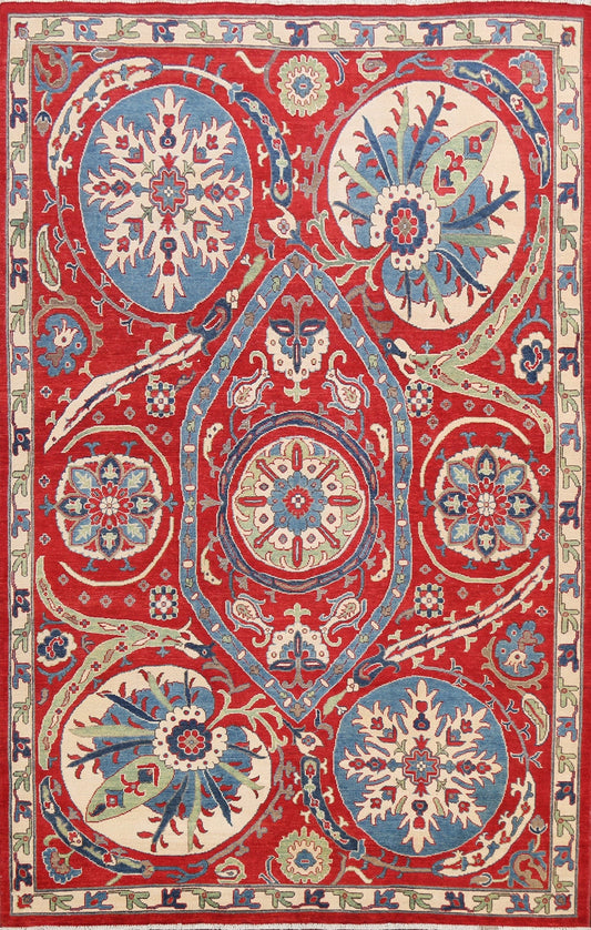 100% Vegetable Dye Kazak Oriental Area Rug 7x10