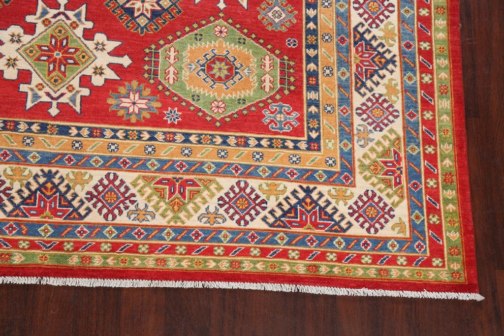 Vegetable Dye Geometric Kazak Oriental Area Rug 8x10