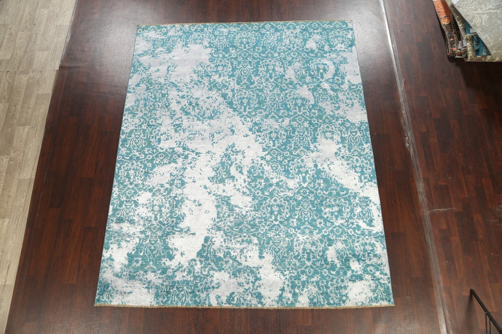 Distressed Contemporary Abstract Oriental Area Rug 8x10